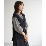 綿混サイドリボンニットベスト | ikka | 詳細画像17