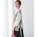 綿混サイドリボンニットベスト | ikka | 詳細画像3