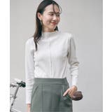 オフホワイト | 前後2WAY三角テレコプルオーバー | ikka 