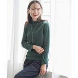 Dkグリーン | 前後2WAY三角テレコプルオーバー | ikka 