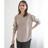 グレージュ | コットンUSA裾ラウンドロンT | ikka 