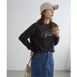 ブラック | ロゴフォトプリントスウェットTシャツ | ikka 