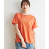 オレンジ | ロゴフォトプリントTシャツ | ikka 