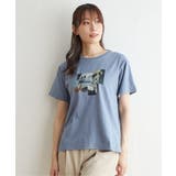 ミディブルー | ロゴフォトプリントTシャツ | ikka 