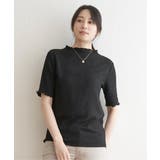 ブラック | 【親子コーデ】襟メロー半袖インナーTシャツ | ikka