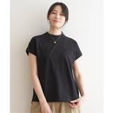 ブラック | コットンUSAフレンチTシャツ | ikka 