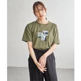 オリーブ | 【接触冷感】ロゴフォトプリントTシャツ | ikka