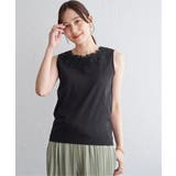 【接触冷感／UVカット】コットンUSA前後レースタンクトップ | ikka  | 詳細画像12 