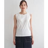 【接触冷感／UVカット】コットンUSA前後レースタンクトップ | ikka  | 詳細画像16 