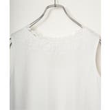 【接触冷感／UVカット】コットンUSA前後レースタンクトップ | ikka  | 詳細画像20 