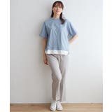 コットンUSA裾レイヤードTシャツ | ikka  | 詳細画像8 