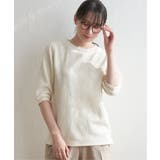 オフホワイト | ふくれジャガード5分袖プルオーバー | ikka