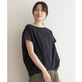 ネイビー | 鹿の子前身タックプルオーバー | ikka 