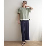 コットンUSA裾レイヤードTシャツ | ikka  | 詳細画像9 