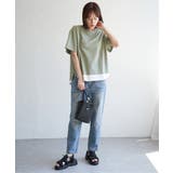コットンUSA袖刺繍レイヤーTシャツ | ikka  | 詳細画像9 