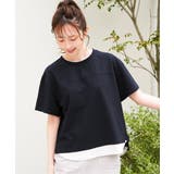 コットンUSA袖刺繍レイヤーTシャツ | ikka  | 詳細画像10 