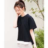コットンUSA袖刺繍レイヤーTシャツ | ikka  | 詳細画像11 