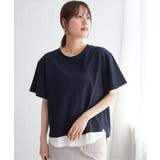 コットンUSA袖刺繍レイヤーTシャツ | ikka  | 詳細画像14 