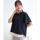 コットンUSA袖刺繍レイヤーTシャツ | ikka  | 詳細画像15 