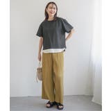 コットンUSA袖刺繍レイヤーTシャツ | ikka  | 詳細画像19 