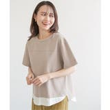 コットンUSA袖刺繍レイヤーTシャツ | ikka  | 詳細画像24 