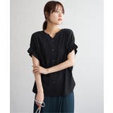 ブラック | シアサッカー2WAY袖タックプルオーバー | ikka 