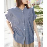 ネイビーブルー | シアサッカー2WAY袖タックプルオーバー | ikka 