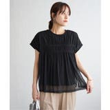 ブラック | ストライプチュール2WAYプルオーバー | ikka 