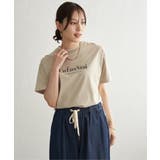 ベージュ | 【接触冷感】裾レイヤードプリントTシャツ | ikka