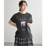 チャコール | 【接触冷感】ロゴフォトチュニックTシャツ | ikka