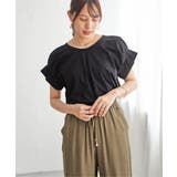 ブラック | 冷感2WAY袖タックプルオーバー | ikka 