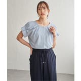 ブルー | 冷感2WAY袖タックプルオーバー | ikka 