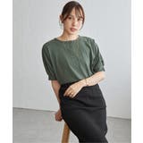 オリーブ | 【接触冷感】ヘンリーネック袖タックドルマンプルオーバー | ikka 