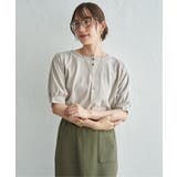 ベージュ | 【接触冷感】ヘンリーネック袖タックドルマンプルオーバー | ikka 