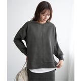 チャコール | GOKU楽カットソー フェイクスエード裾スリットプルオーバー | ikka 