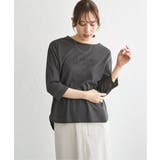 チャコール | 【2点セット】シア?ロゴプリント 7分袖プルオーバーセット | ikka