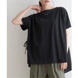 ブラック | 異素材サイドリボンチュニック | ikka 