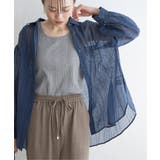 ブルー | バックシャーリングシアーシャツ | ikka 