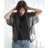 チャコール | コットンライクシアードルマンブラウス | ikka 