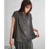 【セットアップ対応】カッセンギャザーフレンチ袖ブラウス | ikka  | 詳細画像7 