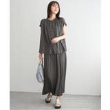 【セットアップ対応】カッセンギャザーフレンチ袖ブラウス | ikka  | 詳細画像9 