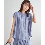 【セットアップ対応】カッセンギャザーフレンチ袖ブラウス | ikka  | 詳細画像13 