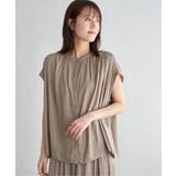 【セットアップ対応】カッセンギャザーフレンチ袖ブラウス | ikka  | 詳細画像16 