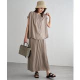 【セットアップ対応】カッセンギャザーフレンチ袖ブラウス | ikka  | 詳細画像19 