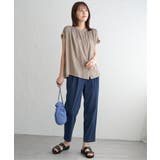 【セットアップ対応】カッセンギャザーフレンチ袖ブラウス | ikka  | 詳細画像20 