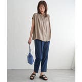 【セットアップ対応】カッセンギャザーフレンチ袖ブラウス | ikka  | 詳細画像21 