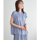 【セットアップ対応】カッセンギャザーフレンチ袖ブラウス | ikka  | 詳細画像22 