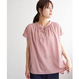 ピンク | ジョーゼットフレンチスリーブブラウス | ikka 