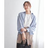 ブルー | サテン／ドビーサイドリボンシャツ | ikka 