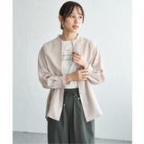 グレージュ | 冷感リネンバンドカラーシャツ | ikka 